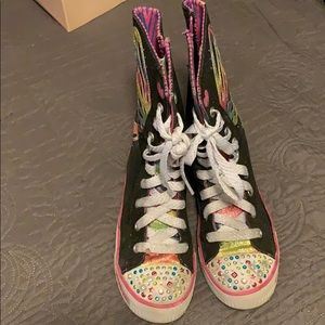 Skechers girls high-top twinkle toes sneakers